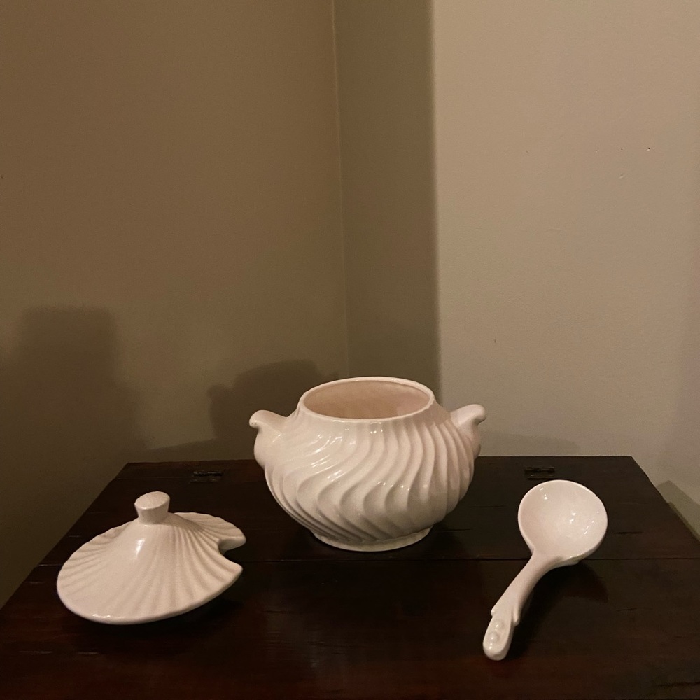 Beautiful Ironstone Tureen with Ladle and lid